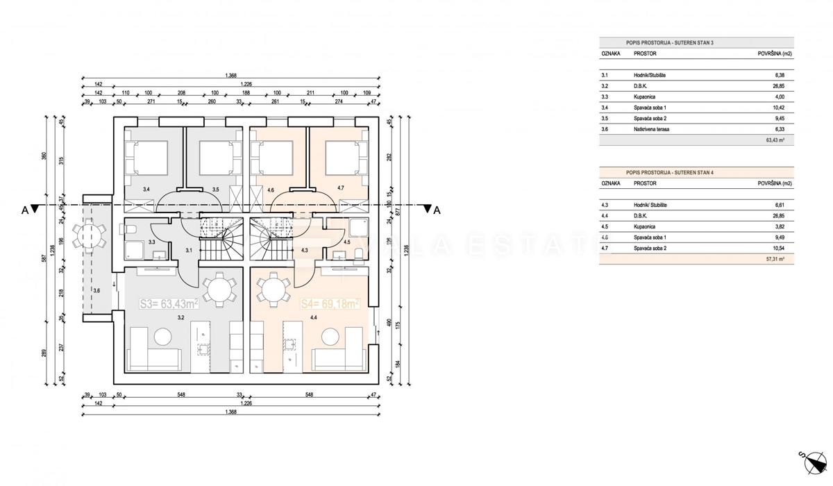 MODERNI APARTMA Z VRTOM V BLIŽINI PLAŽE