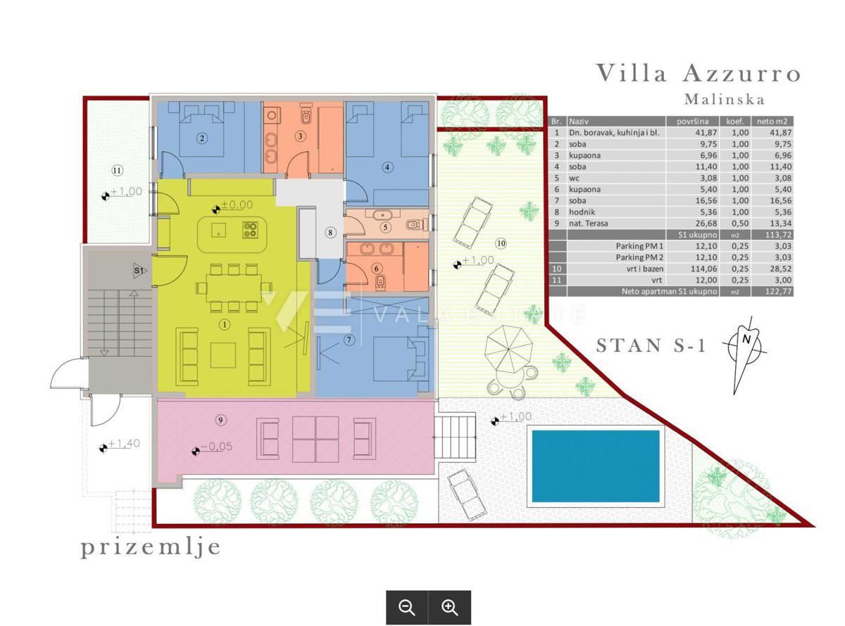 LUKSUZNI APARTMA Z BAZENOM V BLIŽINI PLAŽE