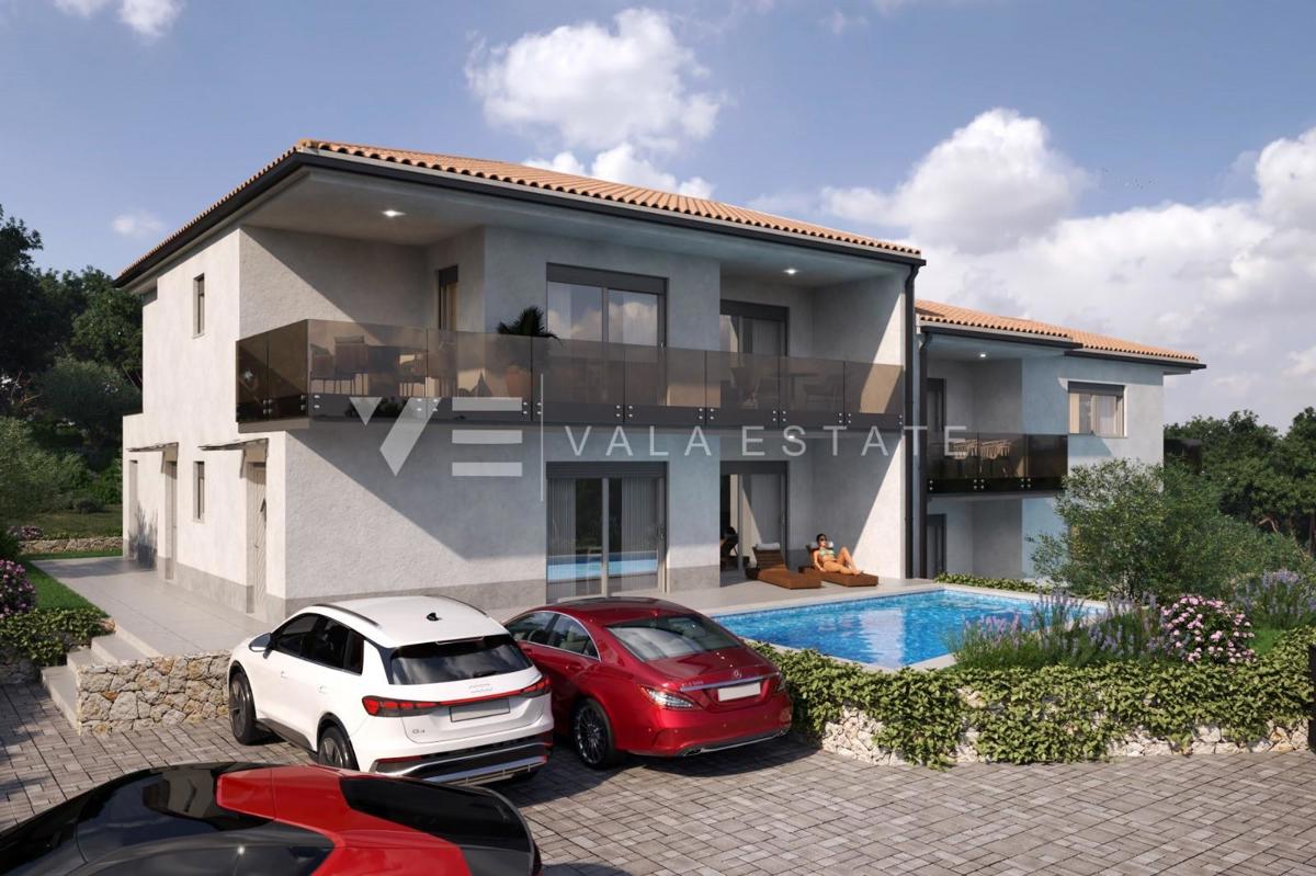 PRITLIČNi APARTMA V NOVOGRADNJI Z BAZENOM IN POGLEDOM NA MORJE