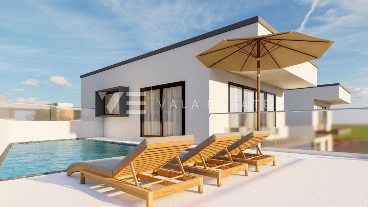 NOVA MODERNA DVOJNA HIŠA Z POGLEDOM NA MORJE