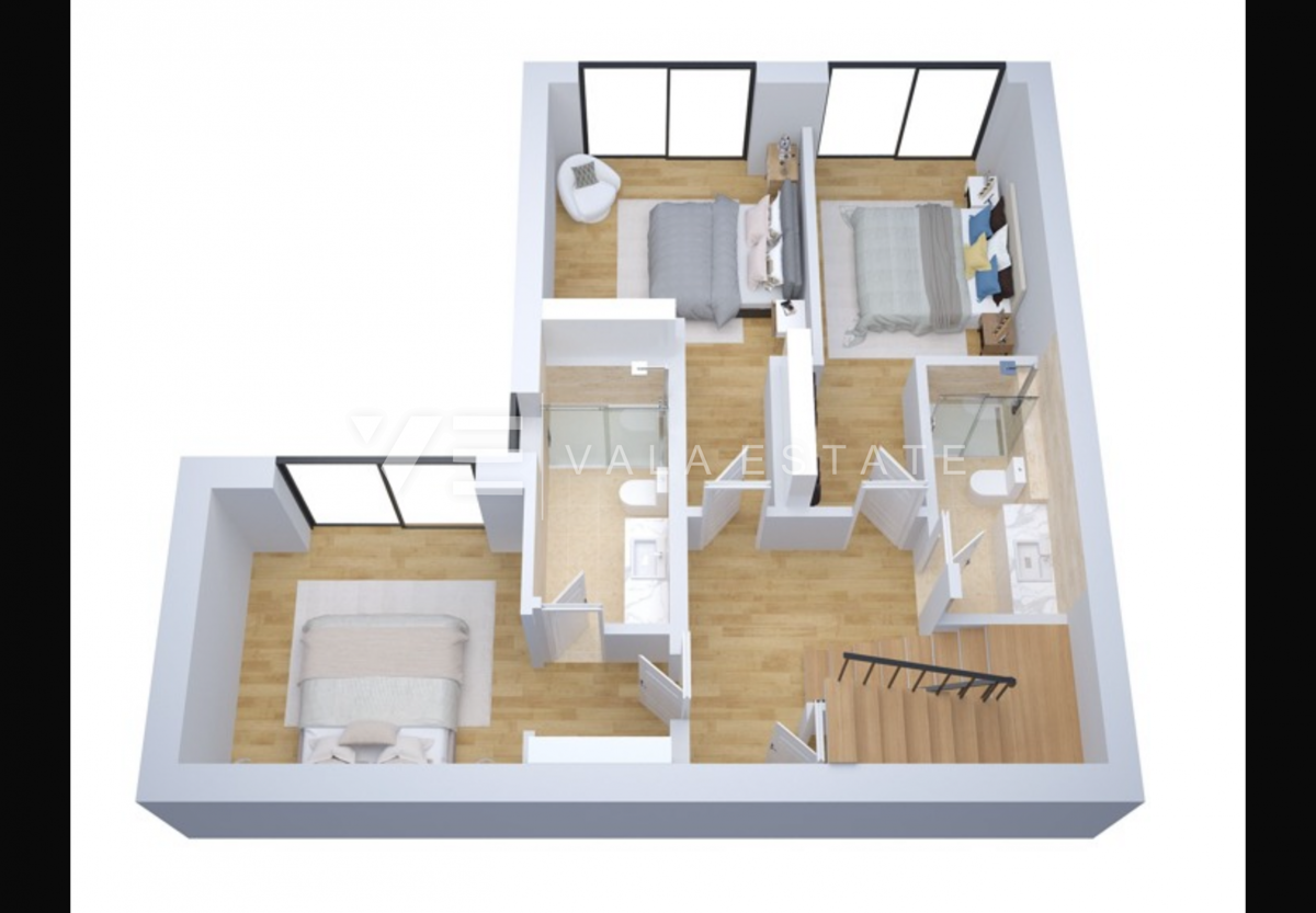 NOVA MODERNA DVOJNA HIŠA Z POGLEDOM NA MORJE