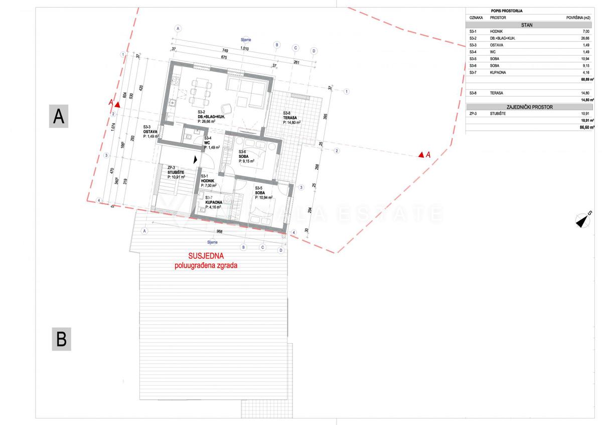 NOVI DVOSOBNI APARTMA Z POGLEDOM NA MORJE