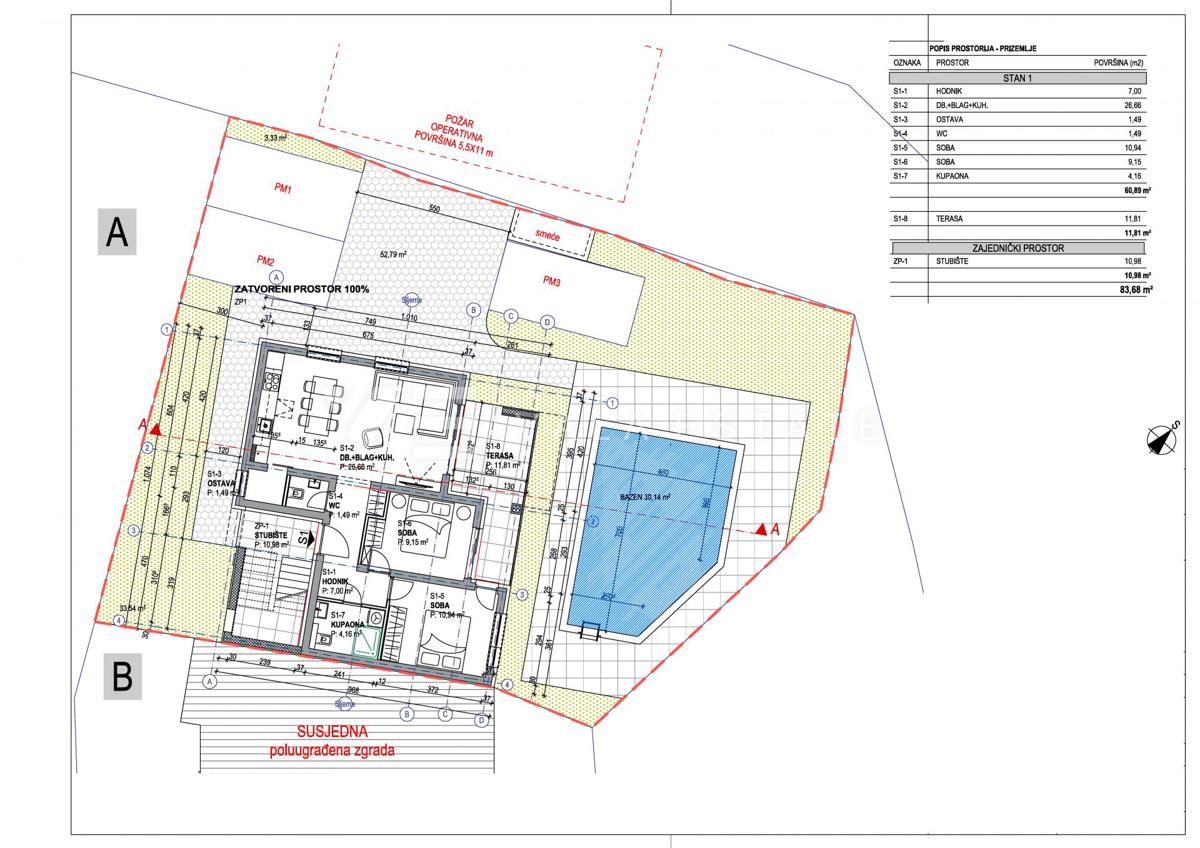 PRITLIČNI APARTMA Z VRTOM IN SKUPNIM BAZENOM