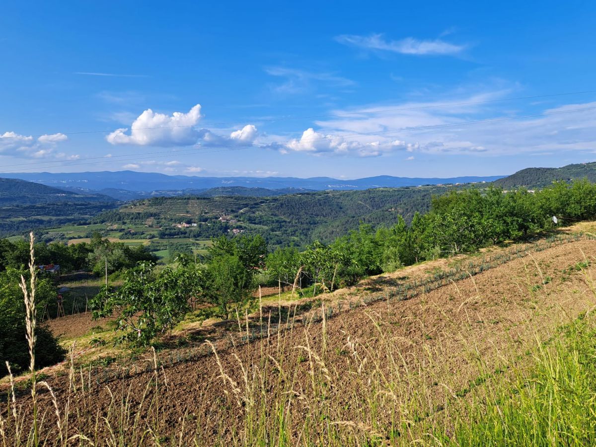 Mešano zemljišče s pogledom na jezero Butoniga, blizu Pazina