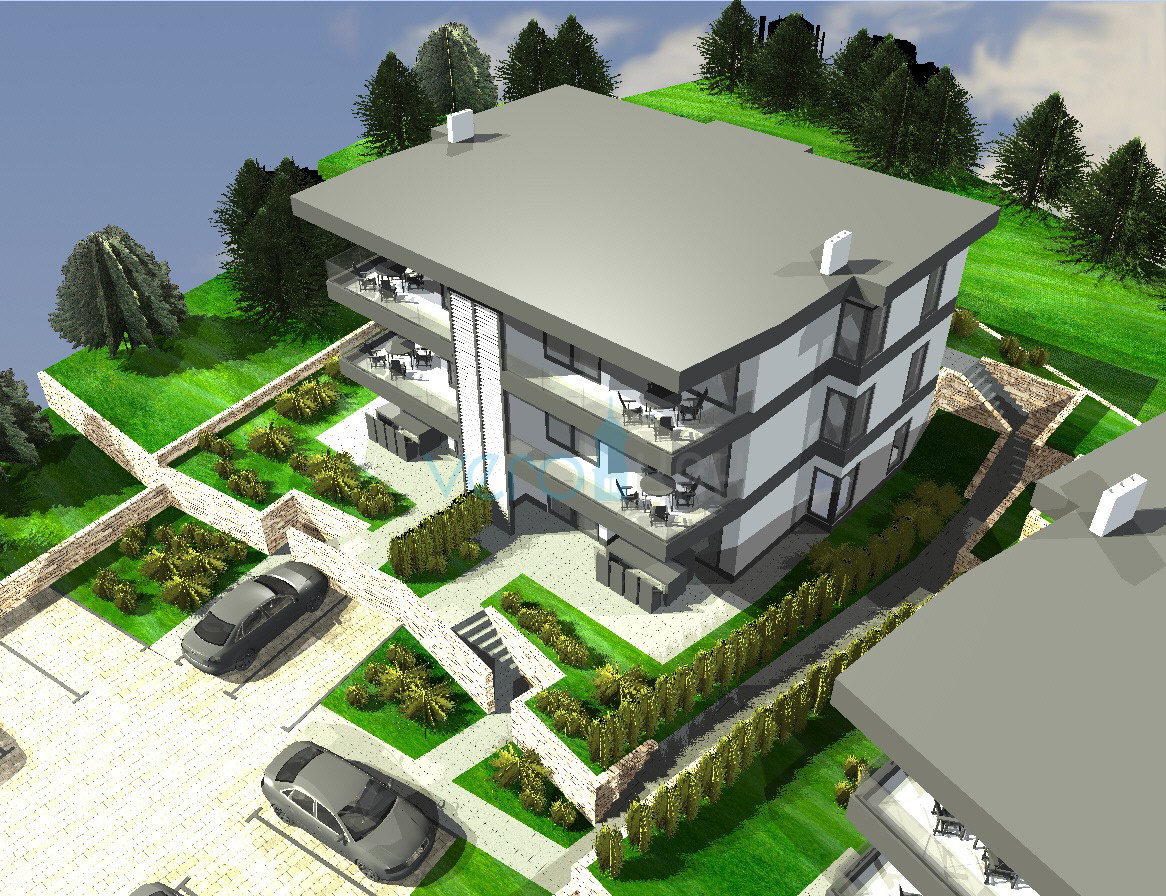 Omišalj, otok Krk, novogradnja, dvoposteljno stanovanje v pritličju, vrt, 2. vrsta do morja, prodaja