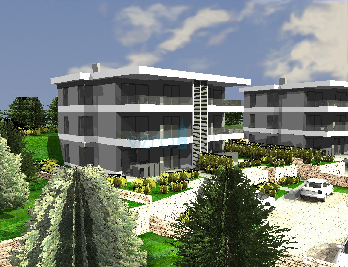 Omišalj, otok Krk, novogradnja, dvoposteljno stanovanje v pritličju, vrt, 2. vrsta do morja, prodaja