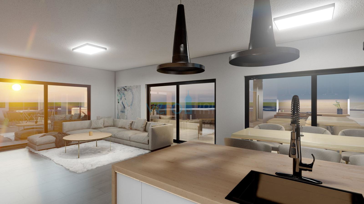 Vrbnik, otok Krk, stanovanje 162 m2, bazen, fitnes, vrt, prodaja