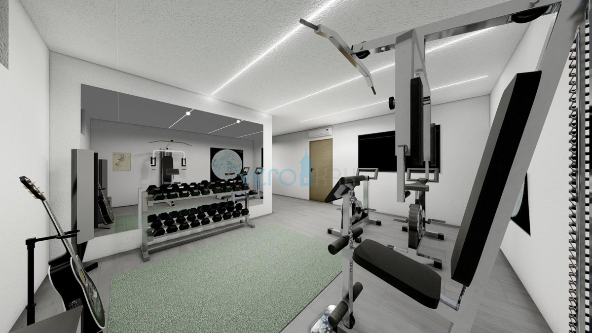 Vrbnik, otok Krk, stanovanje 162 m2, bazen, fitnes, vrt, prodaja