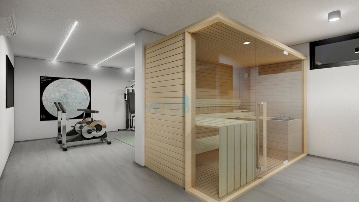 Vrbnik, otok Krk, stanovanje 162 m2, bazen, fitnes, vrt, prodaja