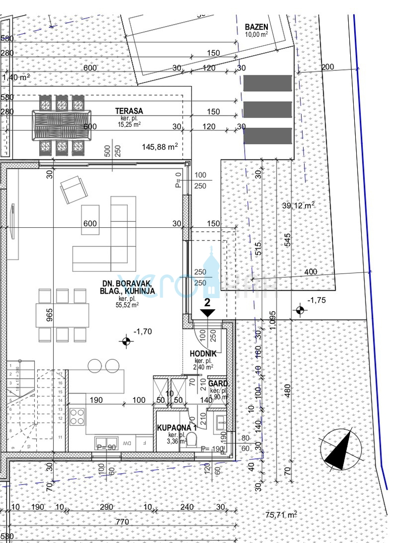 Otok Krk, Malinska, moderna dvojna hiša s bazenom, vrt, razgled, prodaja