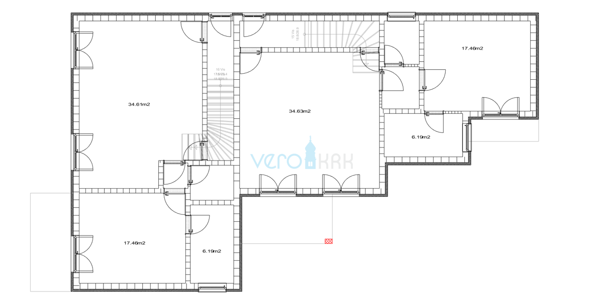 Otok Krk, zahodni del otoka, Milohnić, zemljišče s projektom za gradnjo, 1654 m2 na odlični lokaciji, prodaja