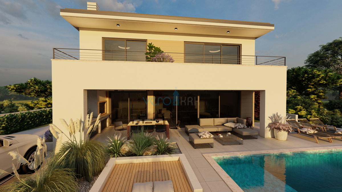 Otok Krk, Malinska, gradbena zemljišča 622m2 in 540m2 z gradbenim dovoljenjem, prodaja
