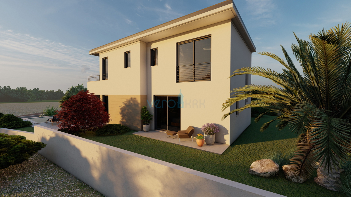 Otok Krk, Malinska, gradbena zemljišča 622m2 in 540m2 z gradbenim dovoljenjem, prodaja
