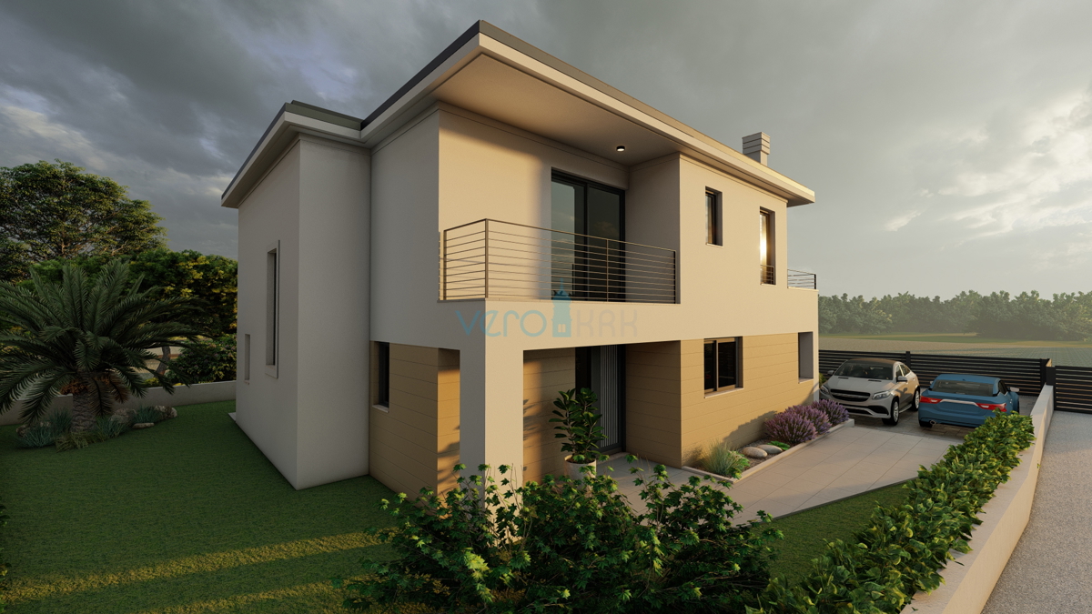Otok Krk, Malinska, gradbena zemljišča 622m2 in 540m2 z gradbenim dovoljenjem, prodaja