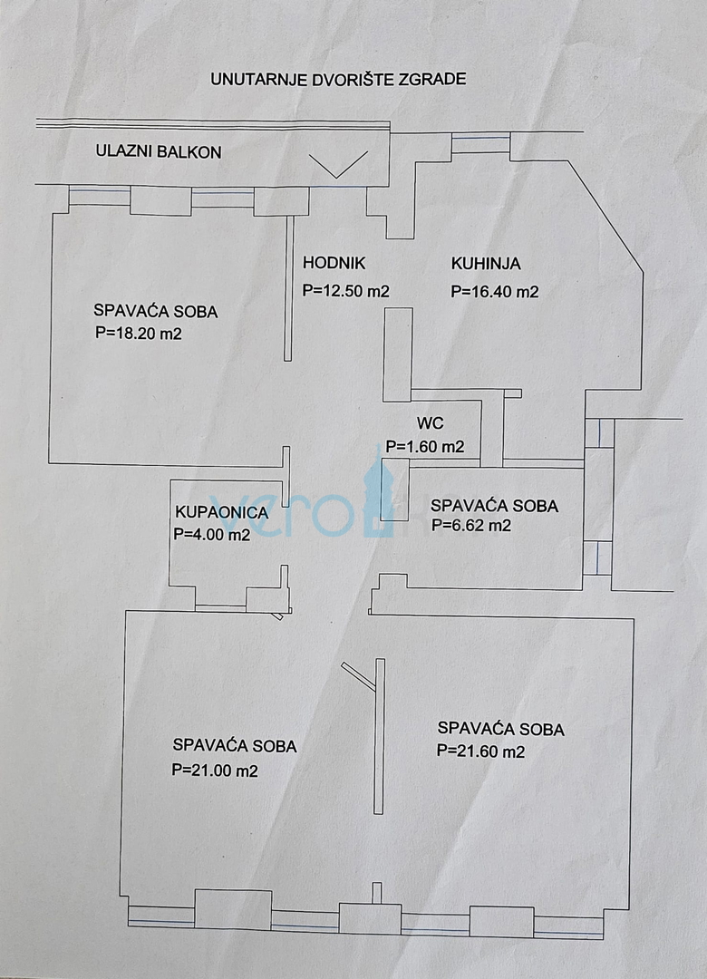 Rijeka, center, Pomerio, prostorno štirisobno stanovanje s 97 m2 v drugem nadstropju