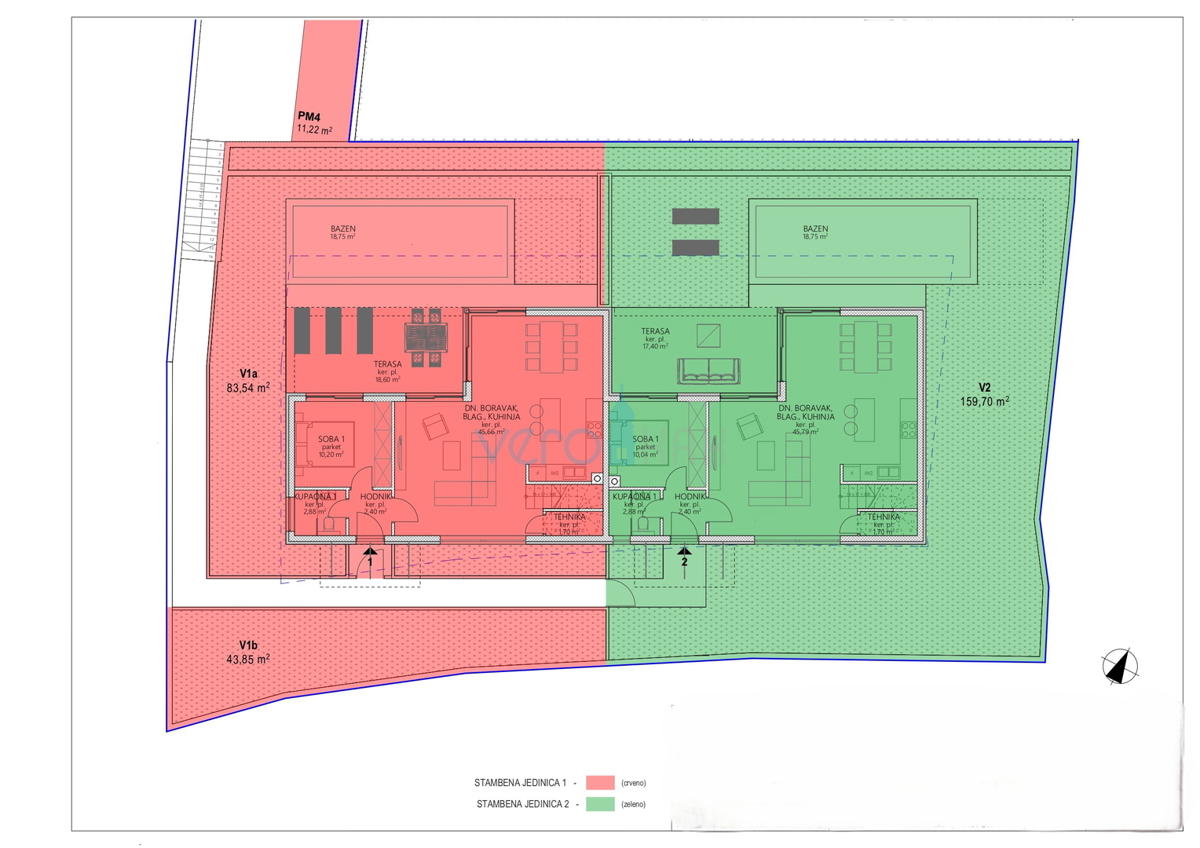 Otok Krk, Malinska, novogradnja, moderna hiša s bazenom, vrt, razgled, prodaja