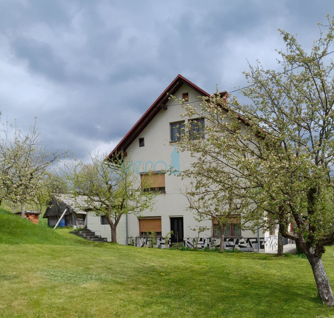 Čabar, Prezid, samostojna hiša, velika parcela, drvarnica, prodaja