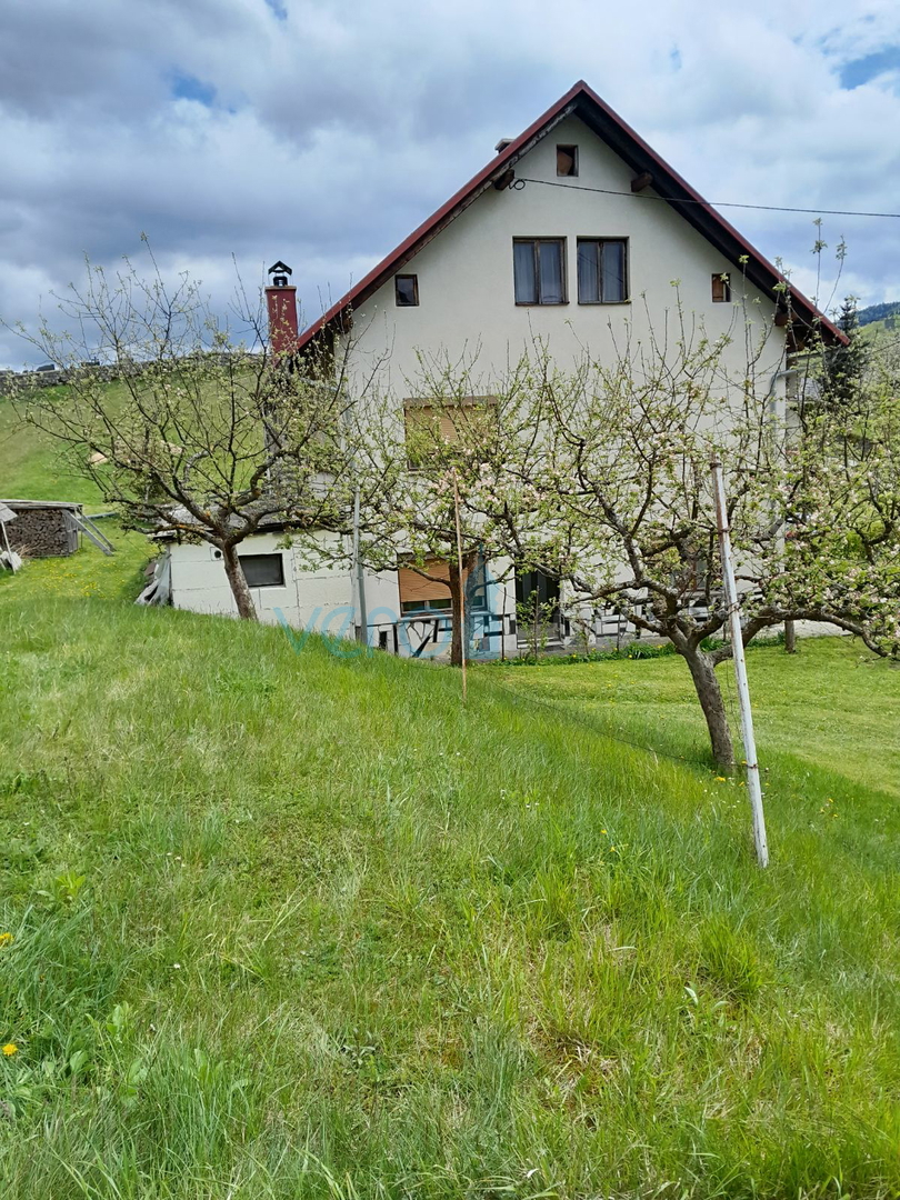 Čabar, Prezid, samostojna hiša, velika parcela, drvarnica, prodaja