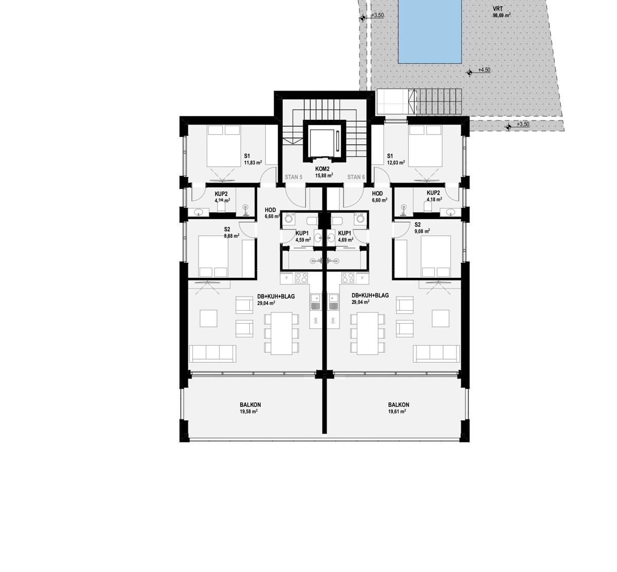 Omišalj, otok Krk, zazidljivo zemljišče 970 m2, gradbeno dovoljenje, 2. vrsta ob morju, razgled, prodaja