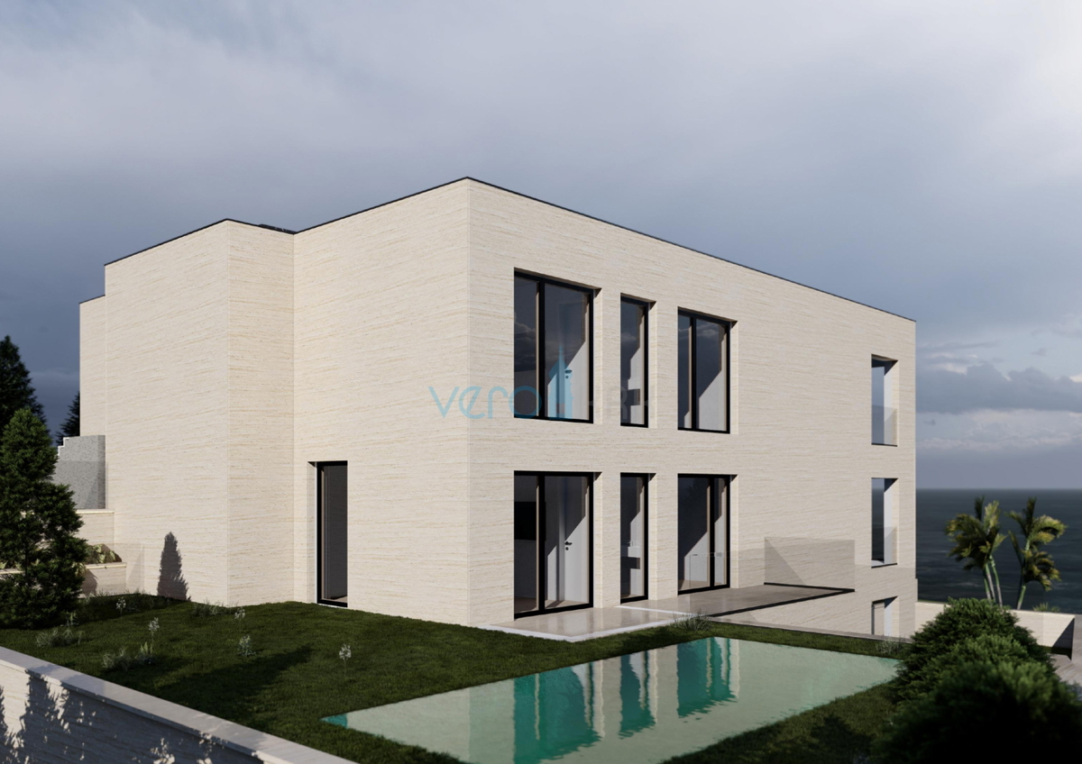 Omišalj, otok Krk, zazidljivo zemljišče 970 m2, gradbeno dovoljenje, 2. vrsta ob morju, razgled, prodaja