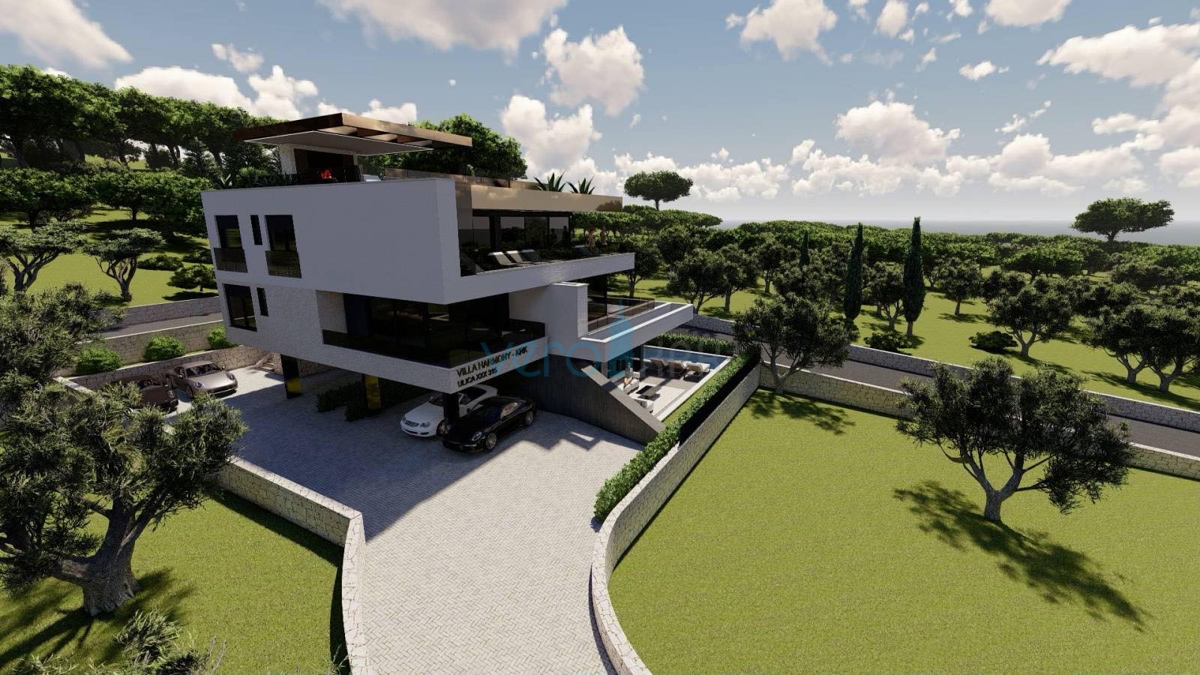 Mesto Krk, moderni penthouse 162 m2 s pogledom na morje in bazenom, prodamo