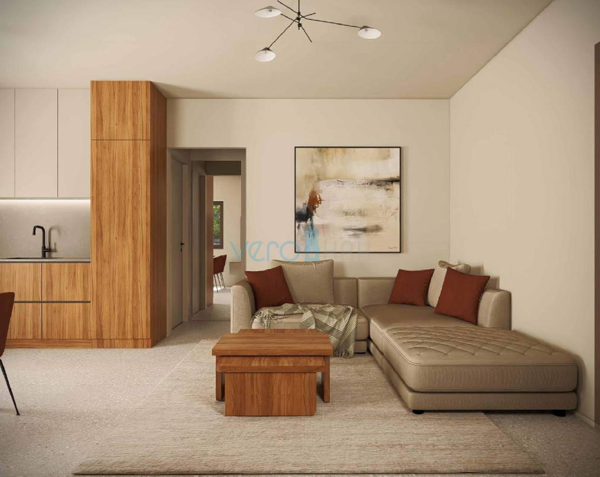 Otok Krk, Omišalj, novogradnja, dvosobno stanovanje v pritličju, vrt, shramba, prodaja