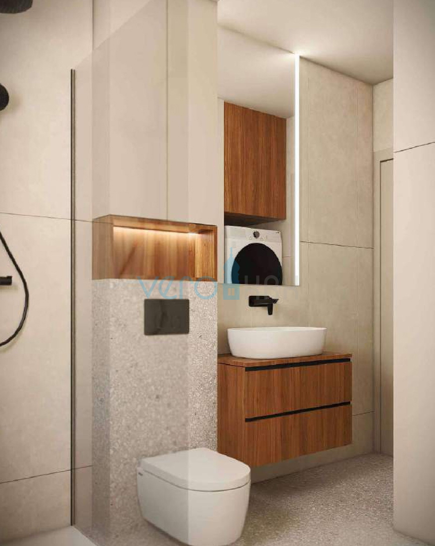 Otok Krk, Omišalj, novogradnja, dvosobno stanovanje v pritličju, vrt, shramba, prodaja