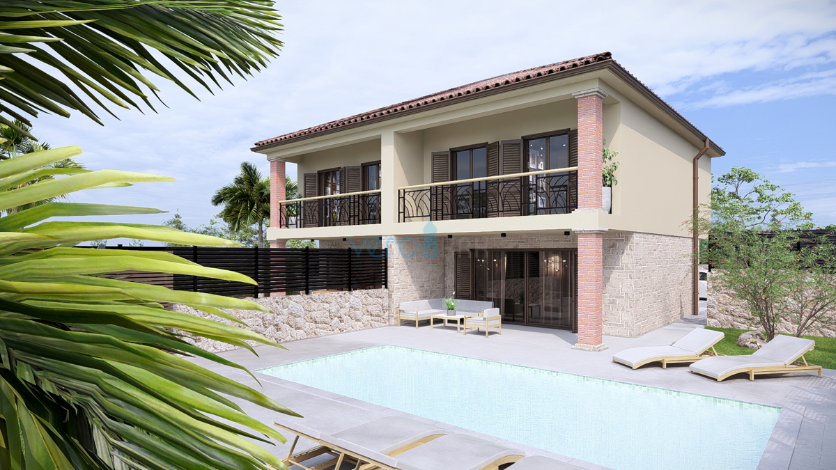 Mesto Krk, okolica, zazidljivo zemljišče 604 m2, gradbeno dovoljenje, prodaja