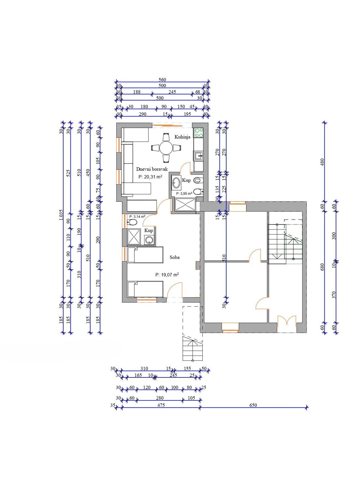 Omišalj, otok Krk, kamnita hiša v nizu z 2 apartmajema, terasa, parkirišče, prodaja