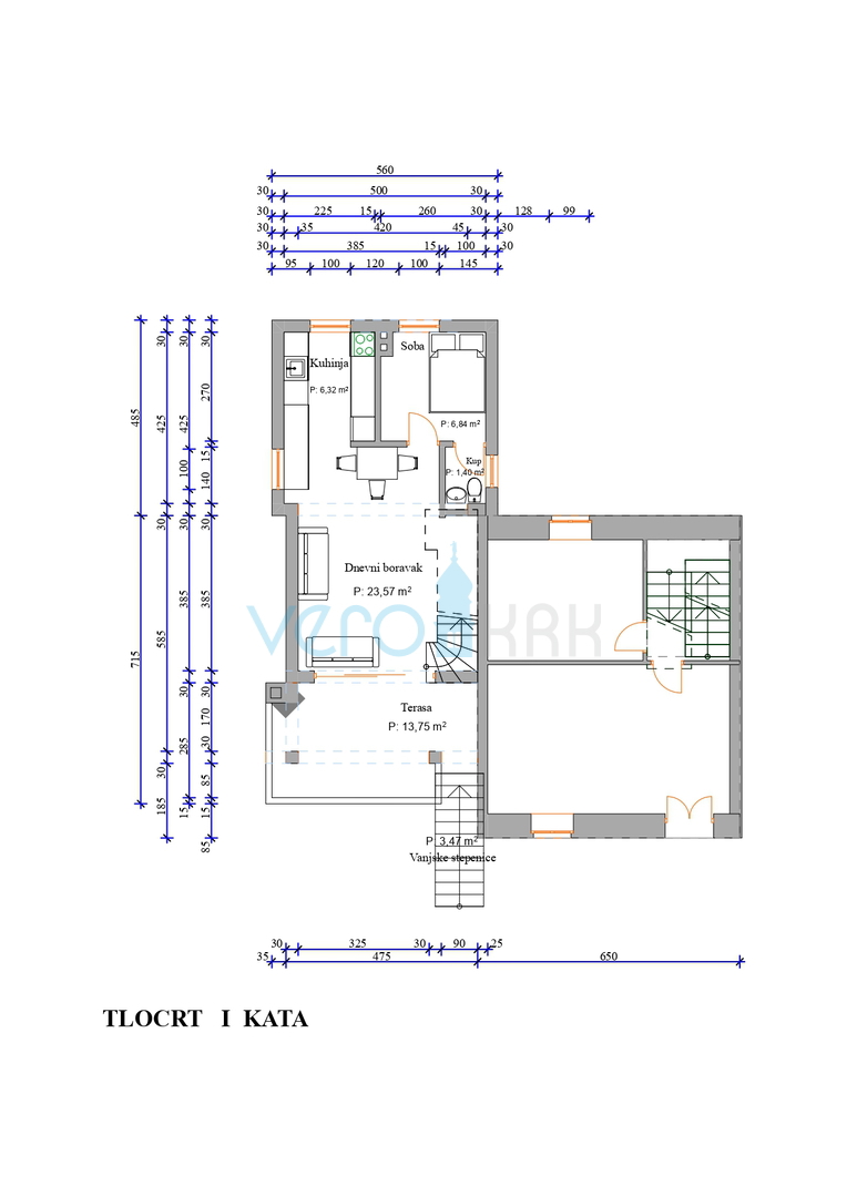 Omišalj, otok Krk, kamnita hiša v nizu z 2 apartmajema, terasa, parkirišče, prodaja