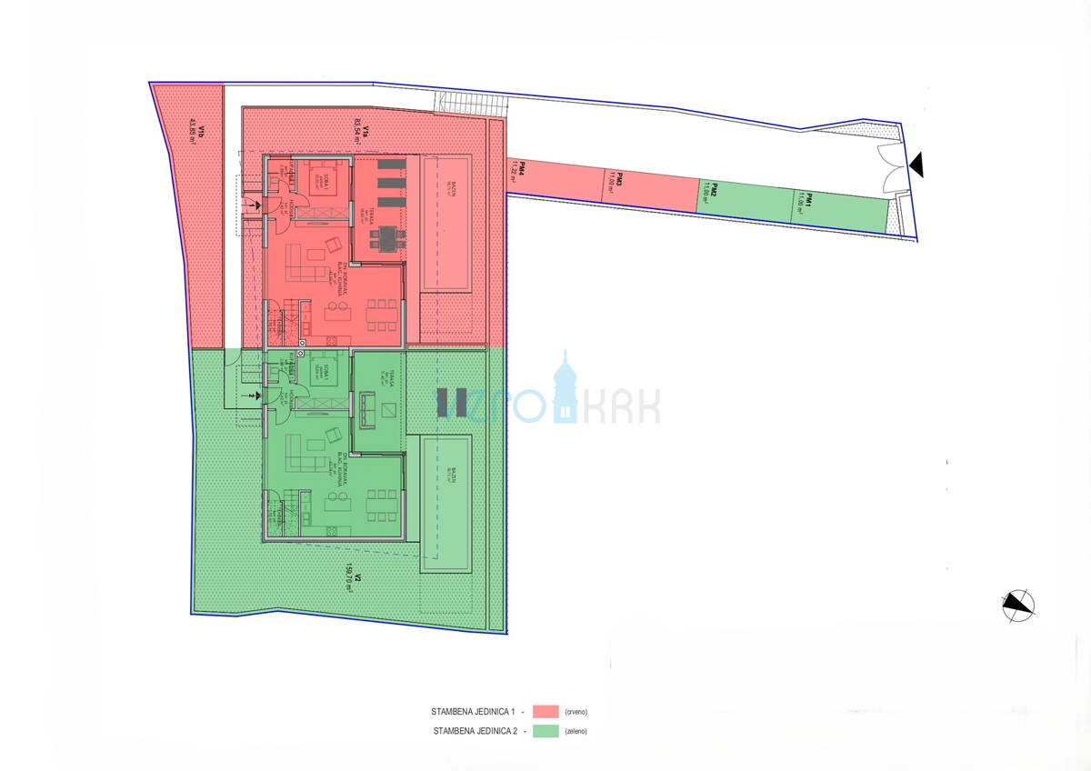 Otok Krk, Malinska, novogradnja, moderna hiša s bazenom, vrt, razgled, prodaja