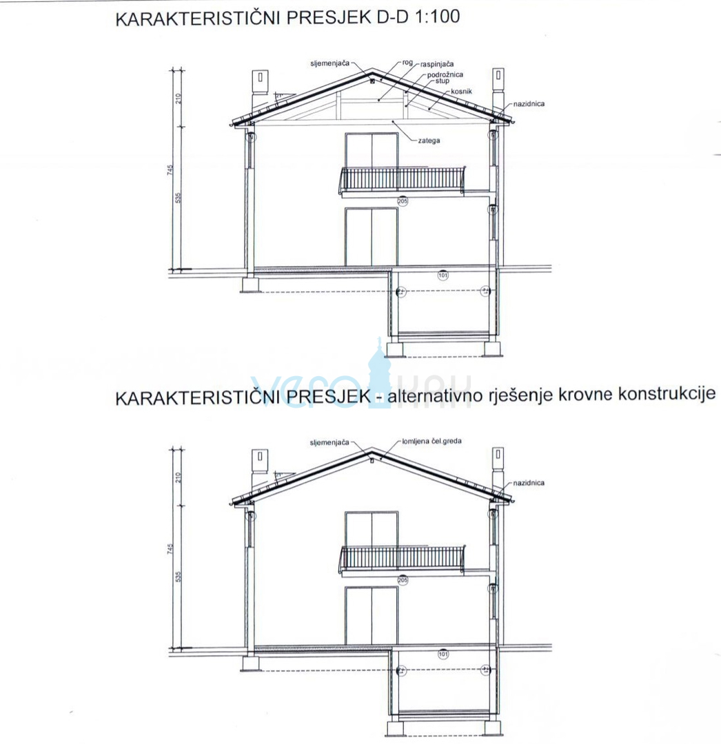 Otok Krk, Vrbnik, okolica, gradbeno zemljišče 885 m2 z gradbenim dovoljenjem, prodaja
