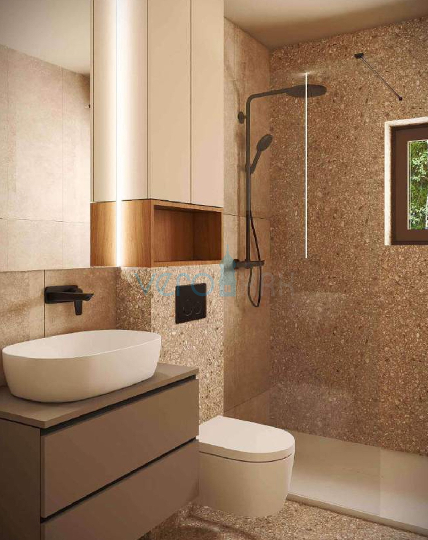 Otok Krk, Omišalj, dvosobno stanovanje v pritličju, novogradnja, vrt, prodaja