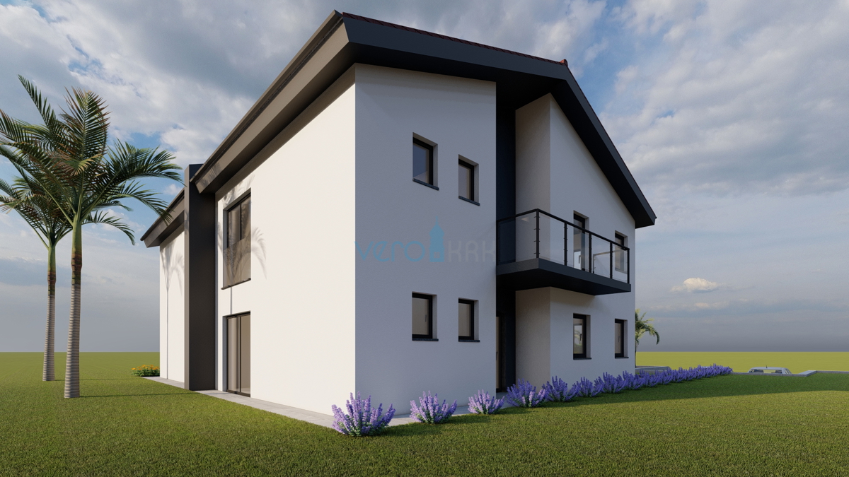 Otok Krk, uvala Soline, gradbeno zemljišče 605 m2 s pravnomočnim gradbenim dovoljenjem, prodaja