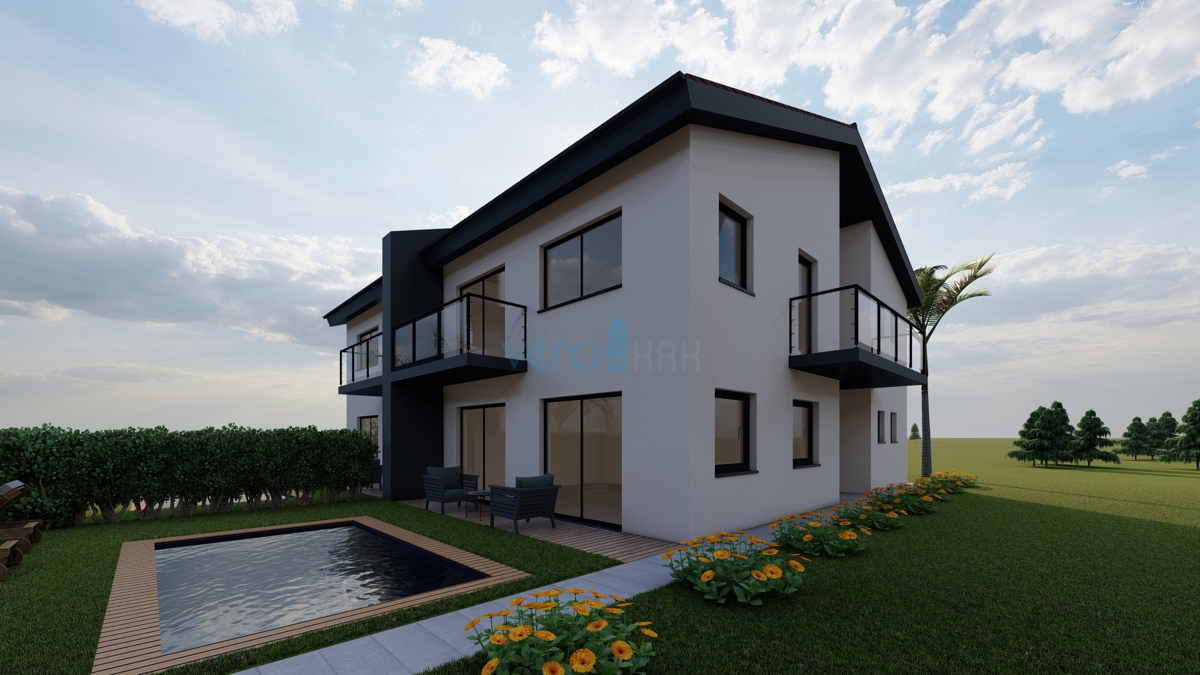 Otok Krk, uvala Soline, gradbeno zemljišče 605 m2 s pravnomočnim gradbenim dovoljenjem, prodaja