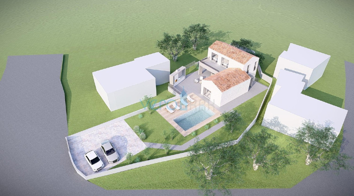 Otok Krk, Vrbnik, Garica, gradbeno zemljišče 916 m2, prodaja