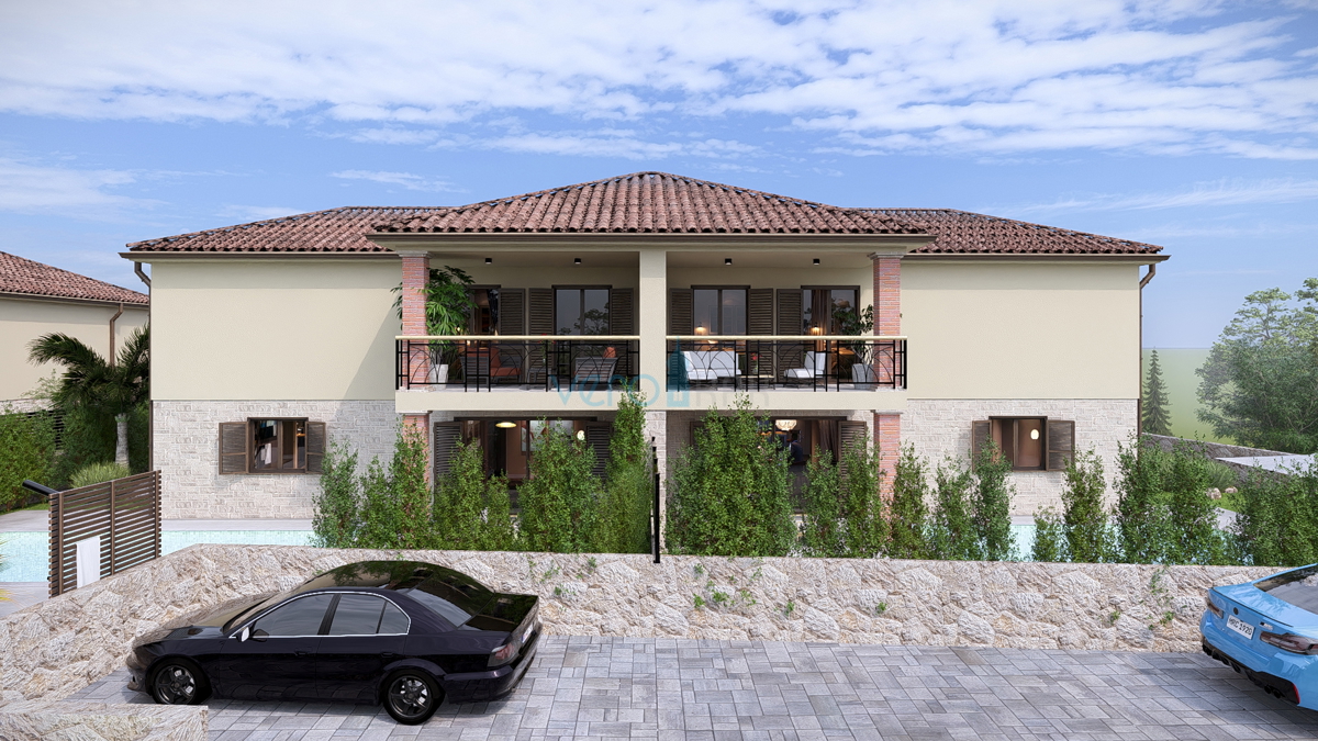 Občina Krk, okolica, gradbeno zemljišče 716 m2, gradbeno dovoljenje s projektom, razgled, prodaja