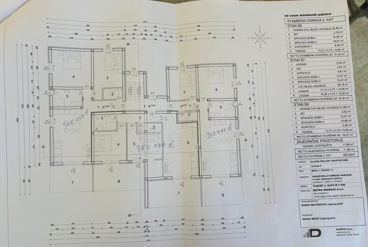 Istra, Novigrad, dvosobno stanovanje 81 m2, 2. nadstropje, novogradnja, terasa, panoramski pogled na morje, prodaja