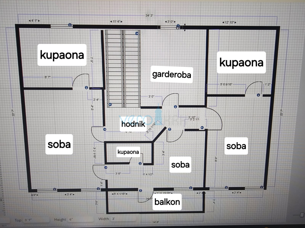 Crikvenica, dvojna hiša s 3 stanovanji, pogled na morje, garaža, vrt, prodaja