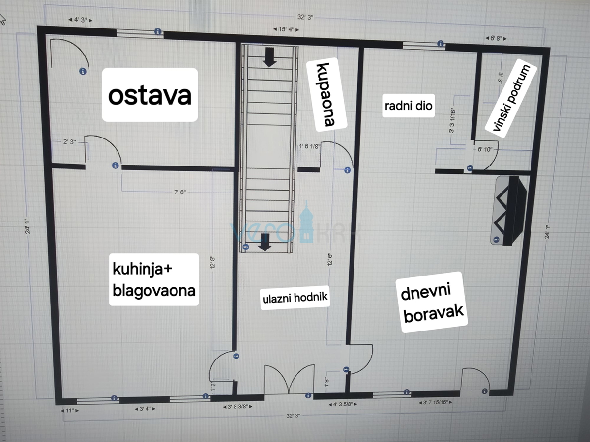 Crikvenica, dvojna hiša s 3 stanovanji, pogled na morje, garaža, vrt, prodaja