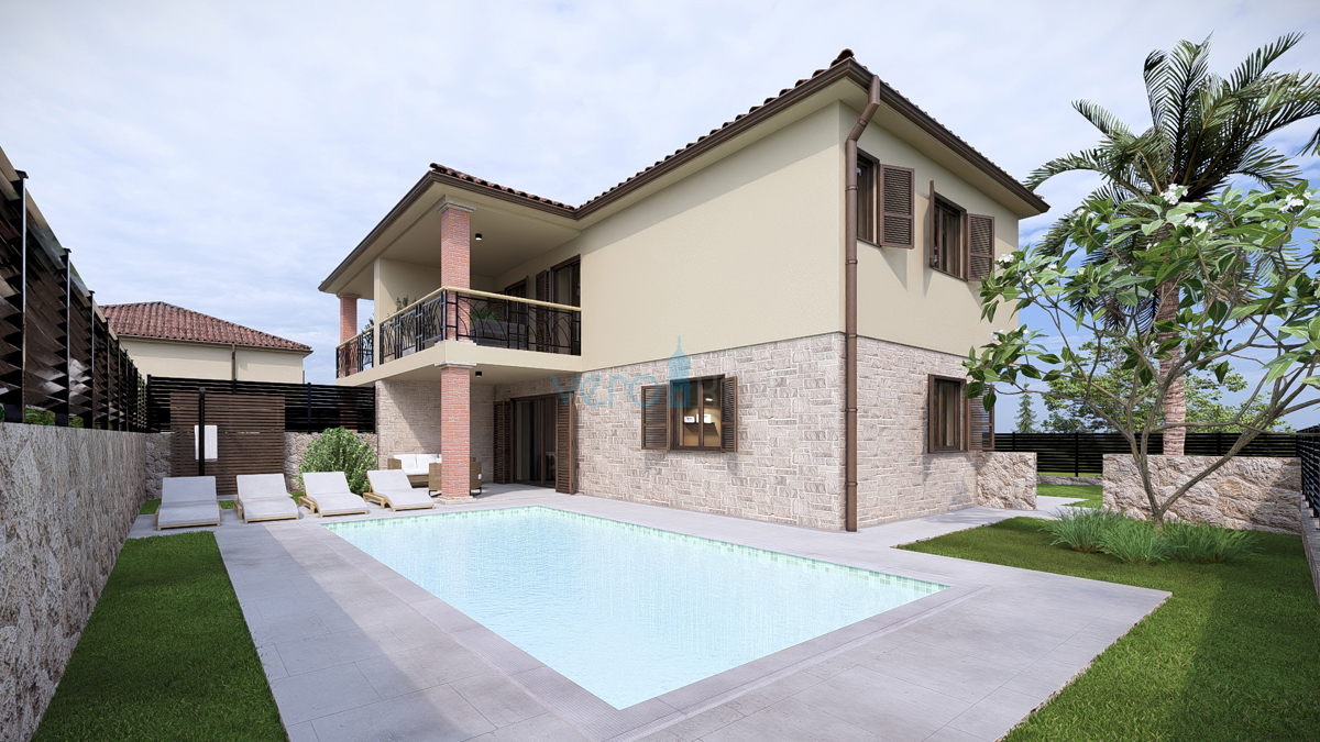 Občina Krk, okolica, gradbeno zemljišče 716 m2, gradbeno dovoljenje s projektom, razgled, prodaja