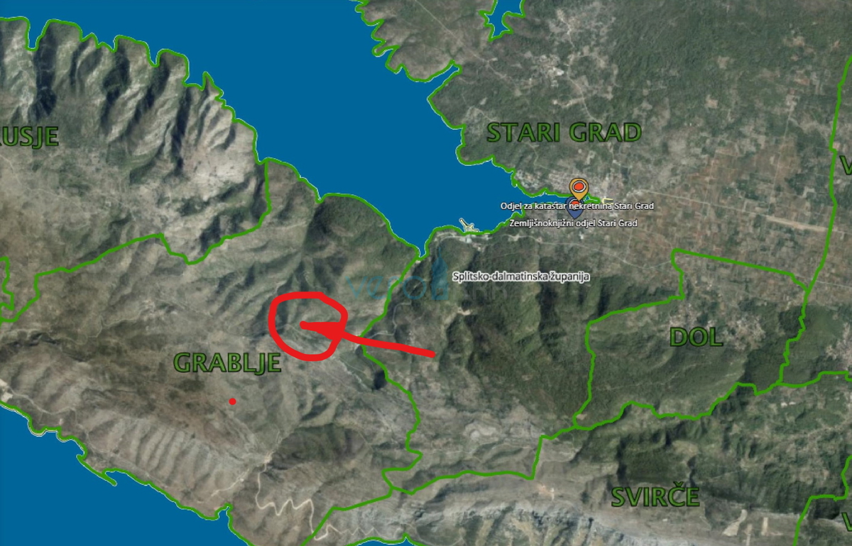 Otok Hvar, Stari Grad, Grablje, vinograd približno 50.000 m2