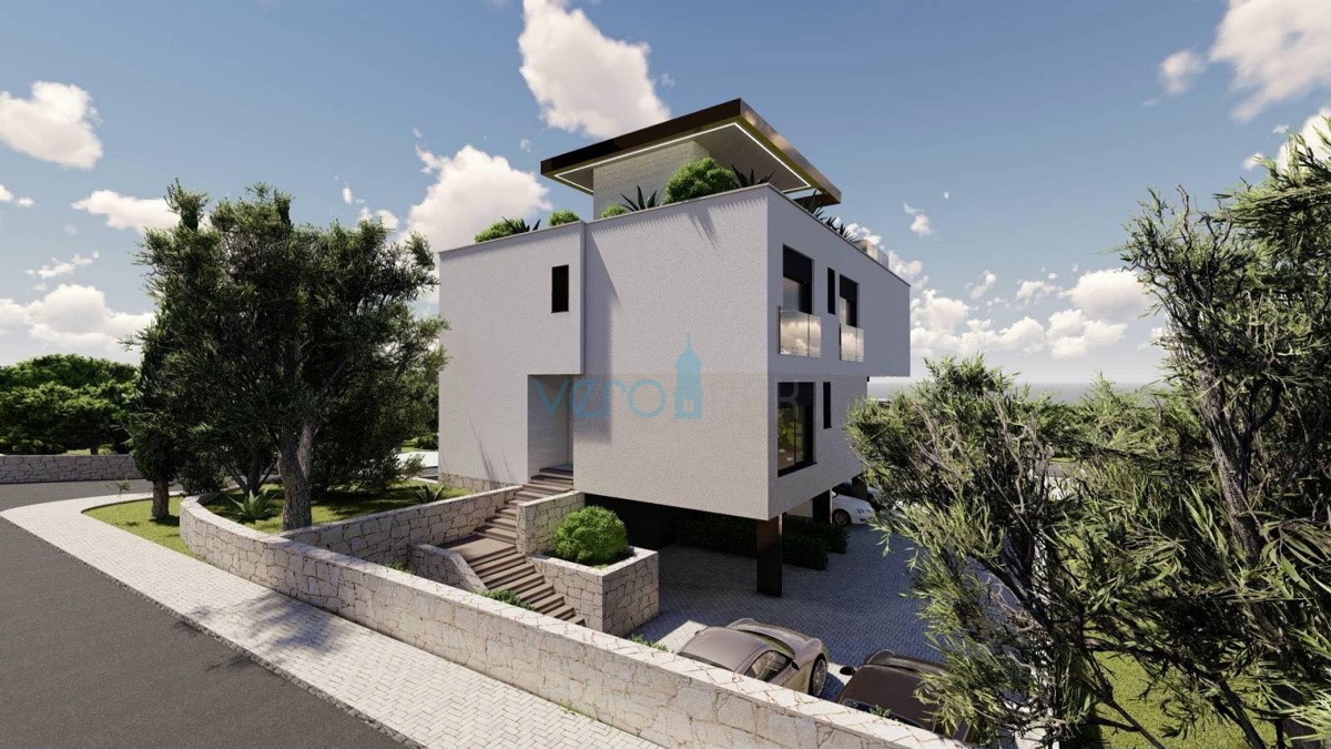 Mesto Krk, moderný byt 77 m2 s výhľadom na more, na predaj