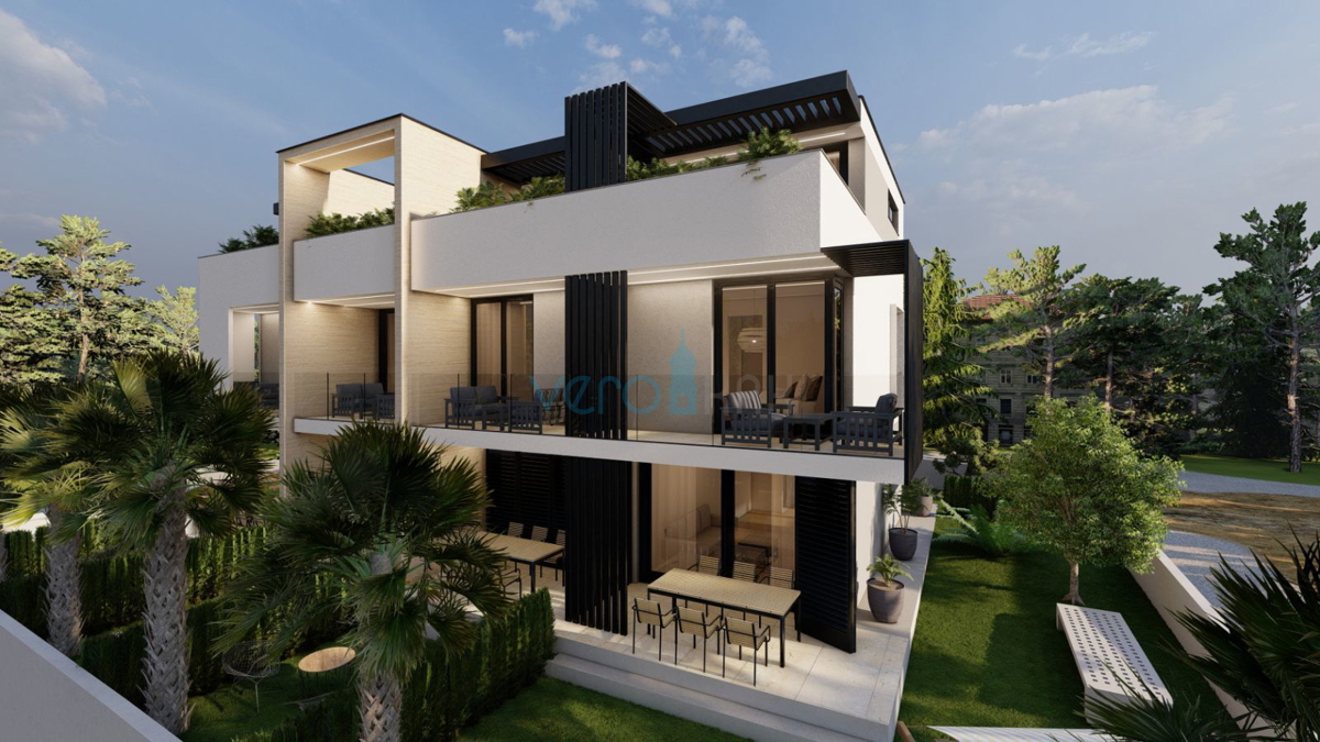 Mesto Krk, center, luksuzno stanovanje 90m2, garaža, terasa