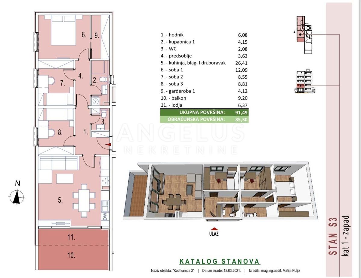 Hrvaška, Seget, Trogir - čudovito novozgrajeno stanovanje s pogledom na morje, 85.30 m2