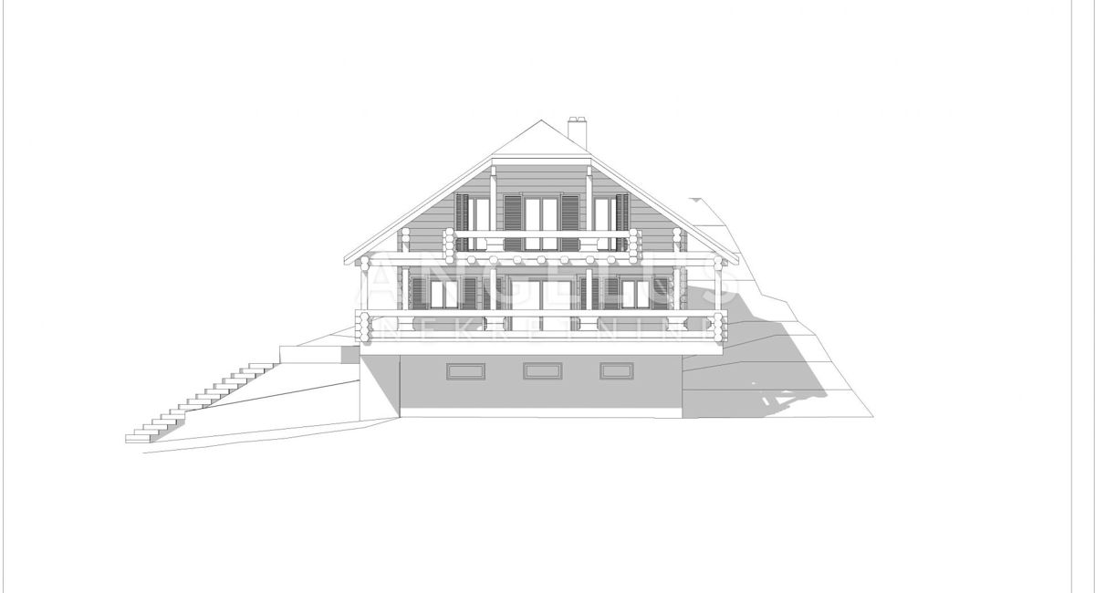 Zaprešić, Jablanovec - Čudovita hiša iz lesenih trupov za prodajo. 230m2