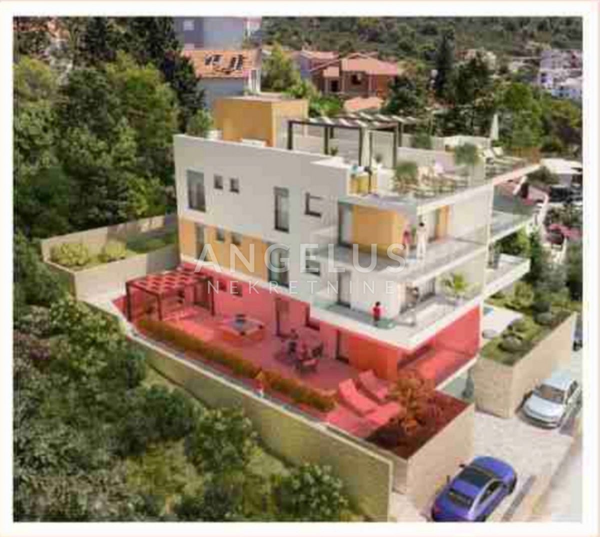 Hrvaška, Trogir, Čiovo - novozgrajeno stanovanje z vrtom in čudovitim pogledom na morje, 85,10 m2 ​