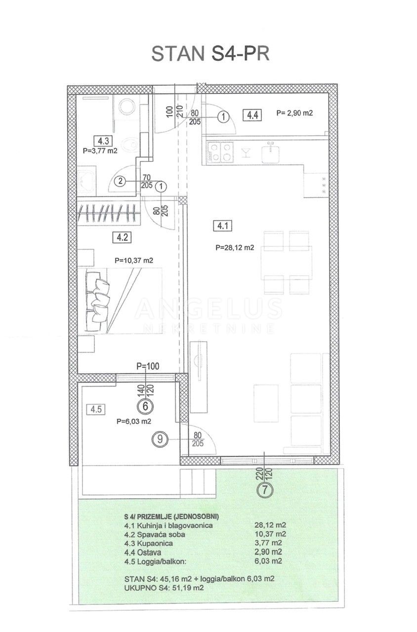 Hrvaška, Seget, Trogir - enosobno stanovanje v NOVOGRADNJI, 51 m2, NAPRODAJ