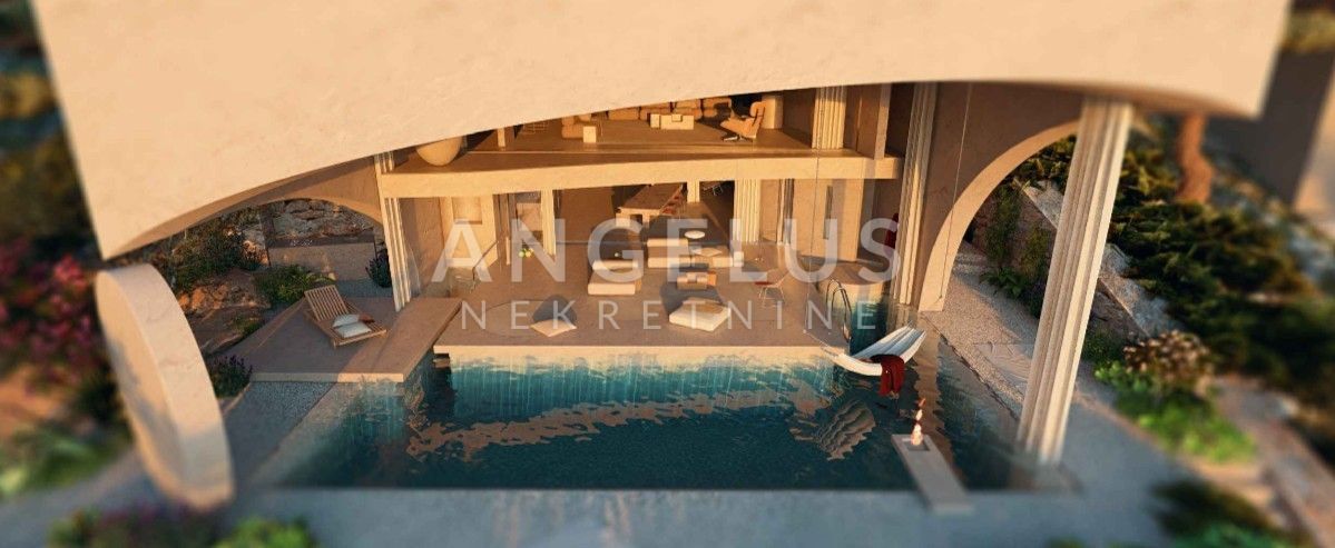 Hrvaška, Brač, Postira - EKSKLUZIVNO gradbeno zemljišče v prvi vrsti do morja s projektom, NAPRODAJ