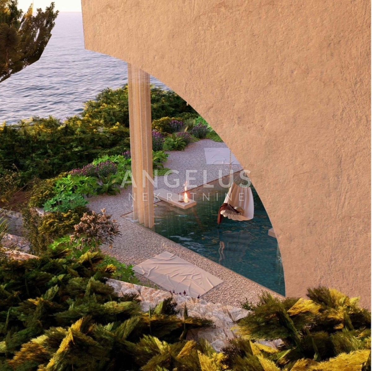 Hrvaška, Brač, Postira - EKSKLUZIVNO gradbeno zemljišče v prvi vrsti do morja s projektom, NAPRODAJ
